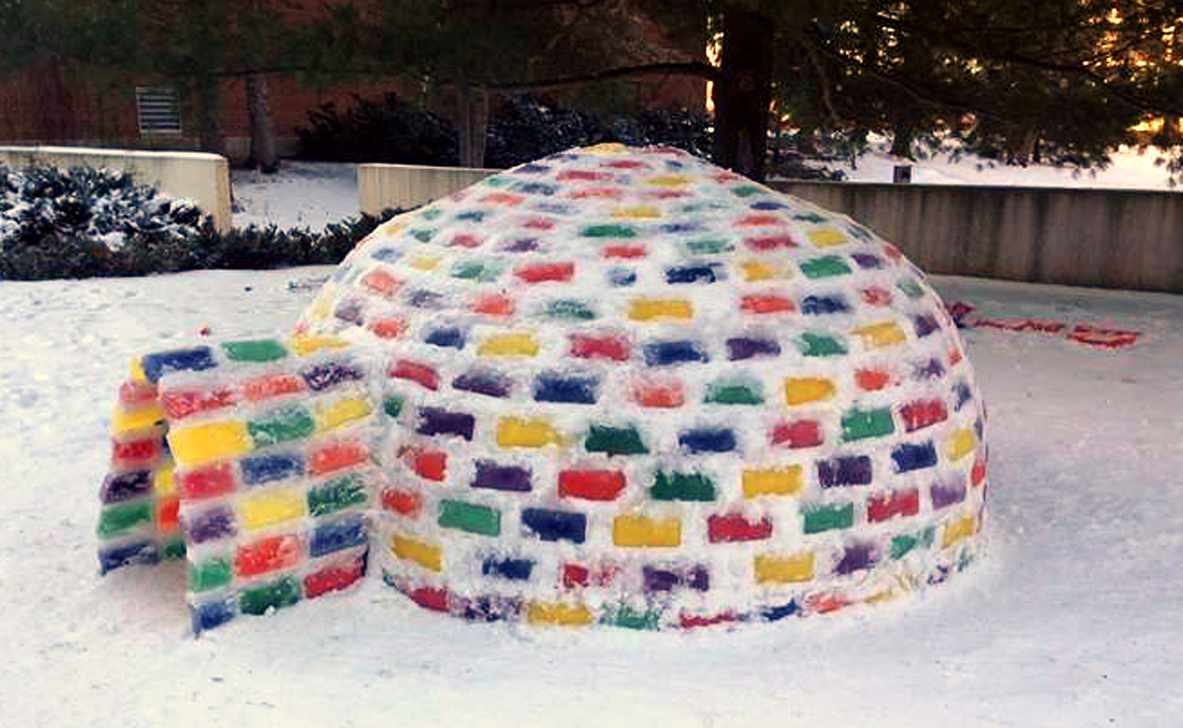 colored ice igloo